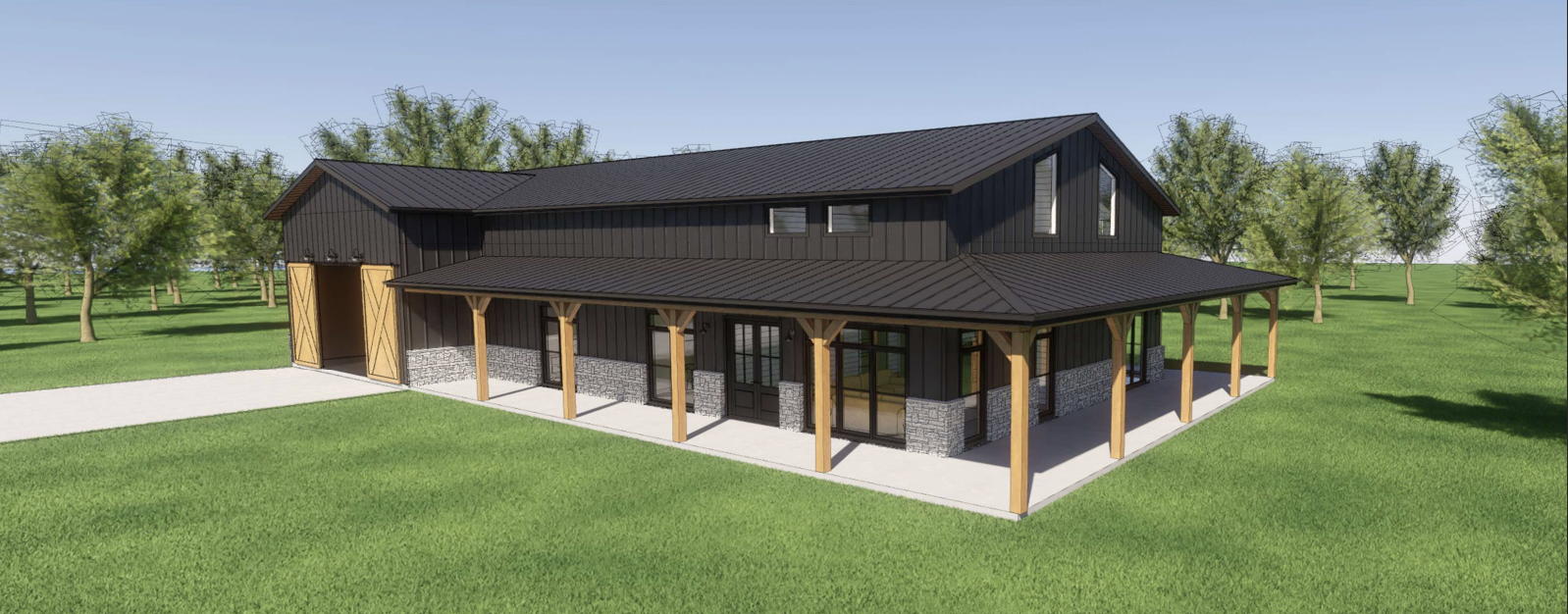 Rendering of the Flat Rock Creek custom home